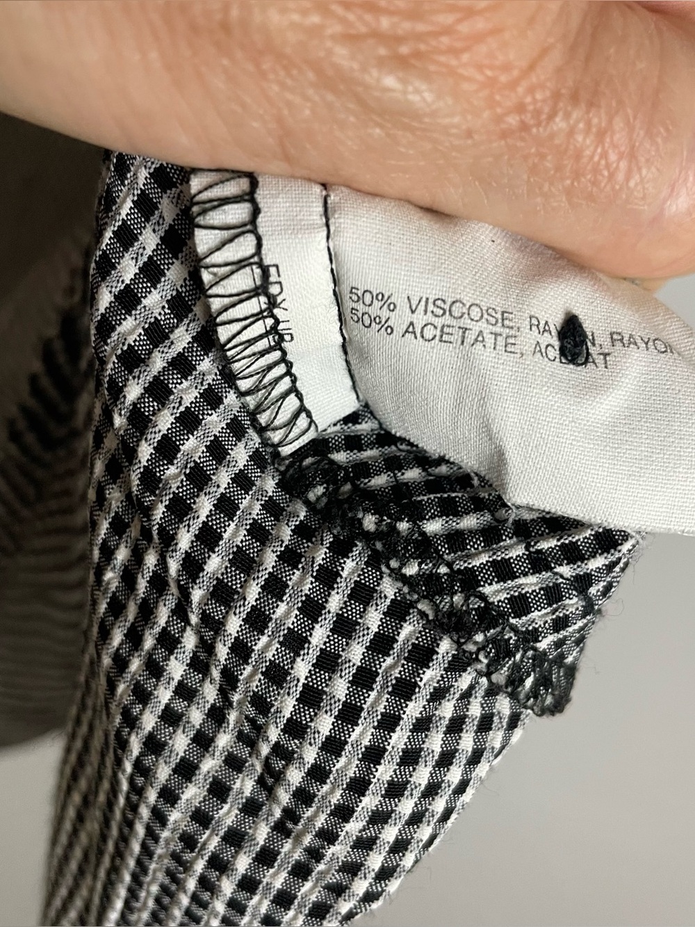 Esprit Vintage Y2K Style Gingham Black and White Checked A-Line Mini Skirt - Picture 5 of 9